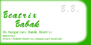 beatrix babak business card